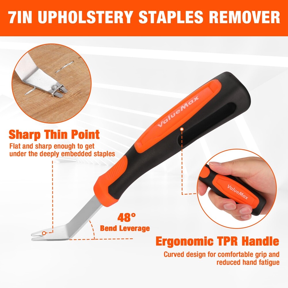 VALUEMAX 3PCS Heavy Duty Trim Removal Tool Staple Remover Pry Tools Clip Removal