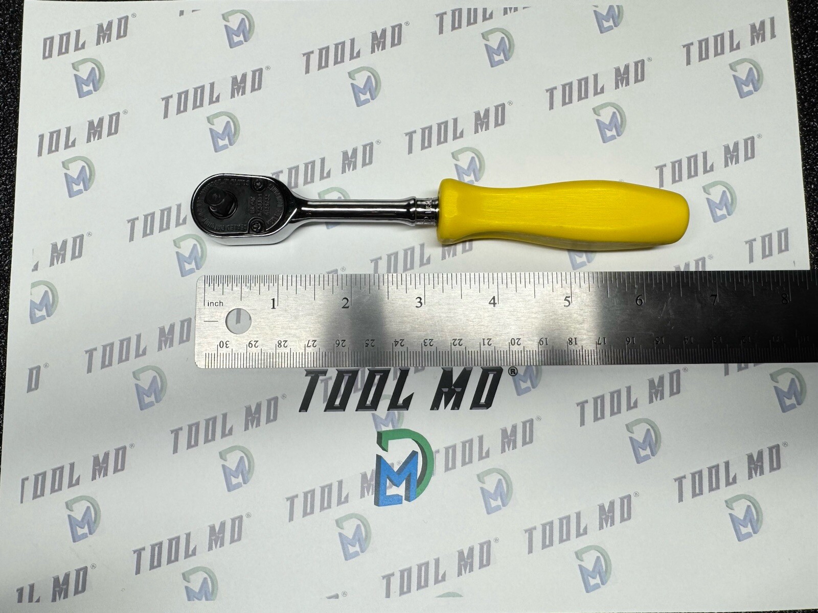Snap-on Tools NEW CLASSIC YELLOW 1/4″ Drive Hard Grip Long Fixed Ratchet THLD72