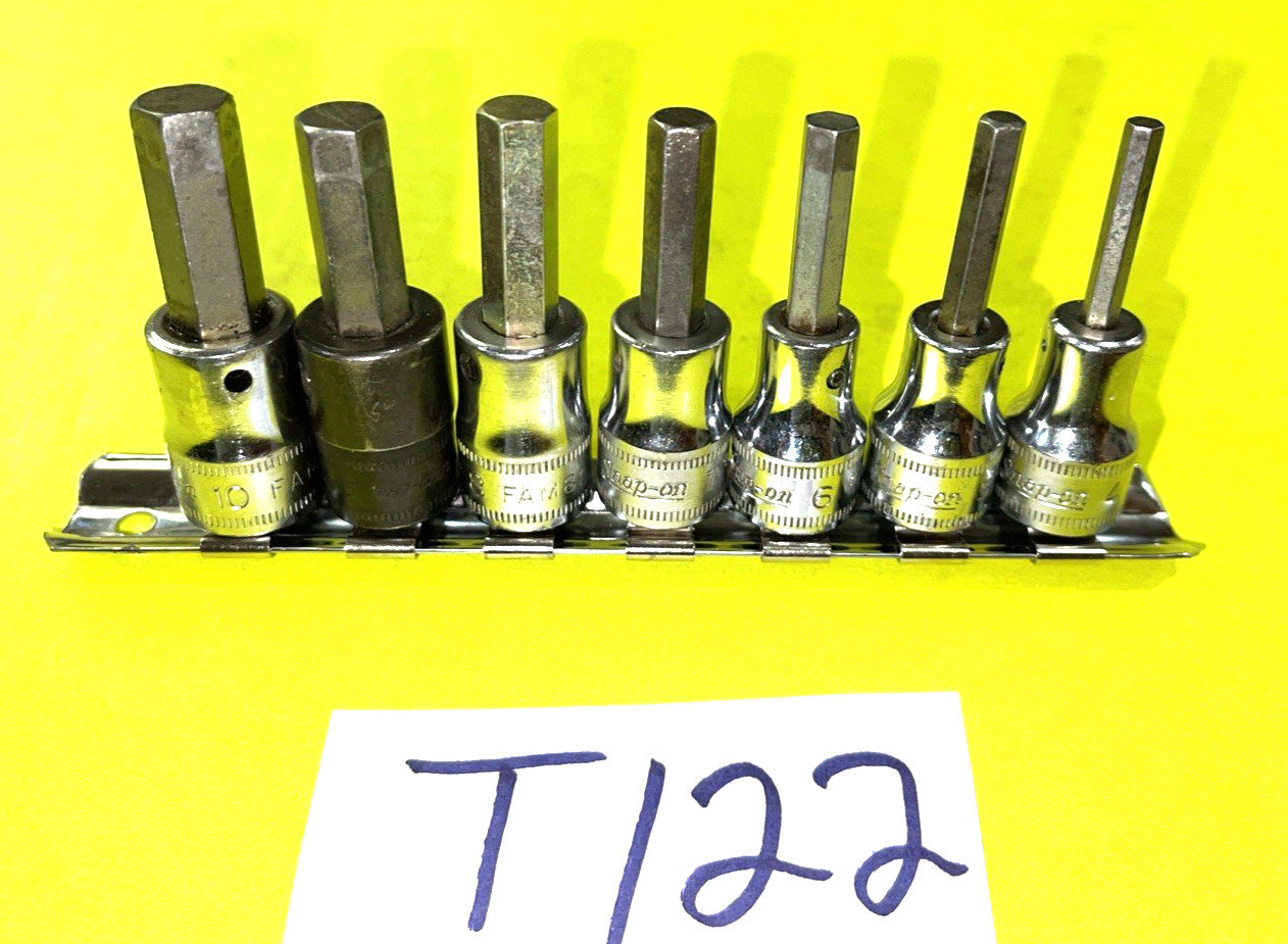 SNAP-ON TOOLS 7 PIECE 3/8 DRIVE METRIC HEX BIT SOCKET DRIVER SET 4MM TO 10MM