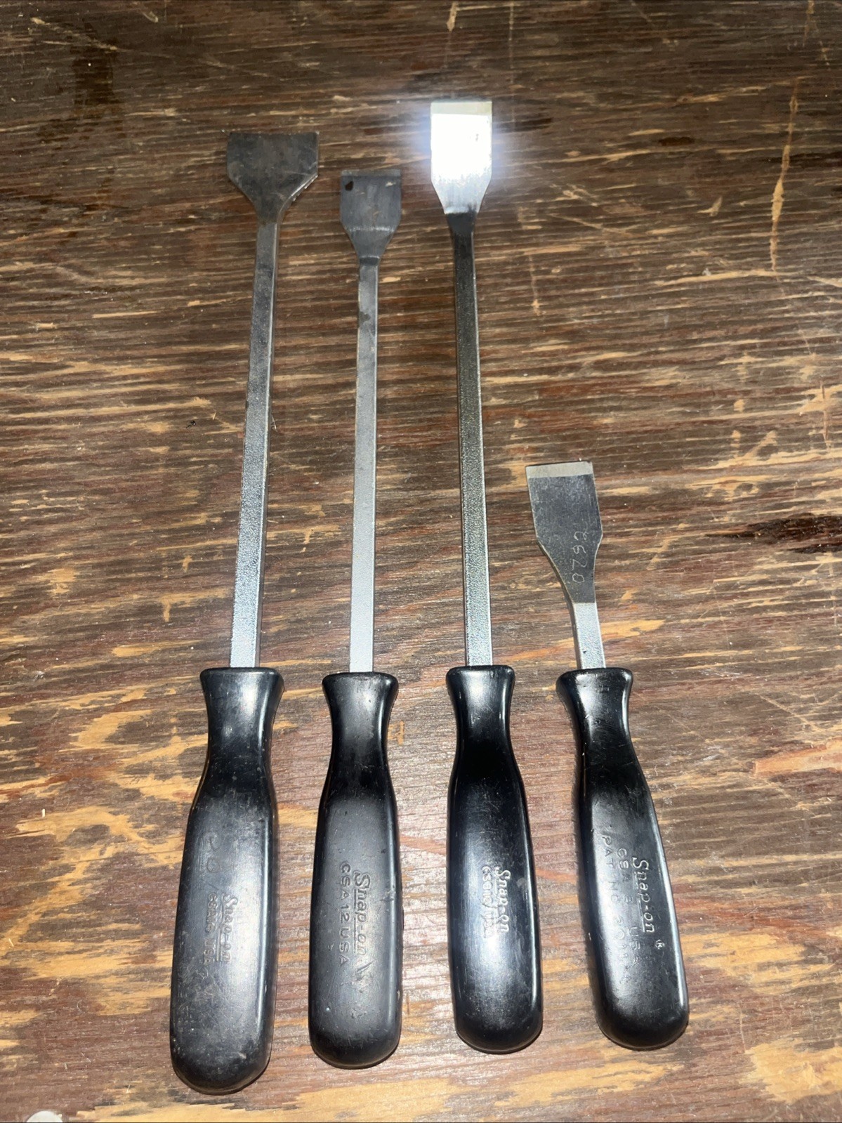 Snap-on Gasket Scraper Set 4 Pc Hard Black Handle USA CSA8 CSB12, CSA12, CSA14