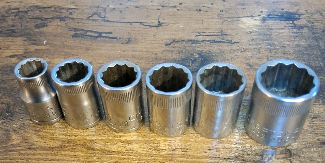 Craftsman 3/8″ Drive 12pt V Metric Sockets 9mm,11mm,12mm,13mm,14mm,17mm