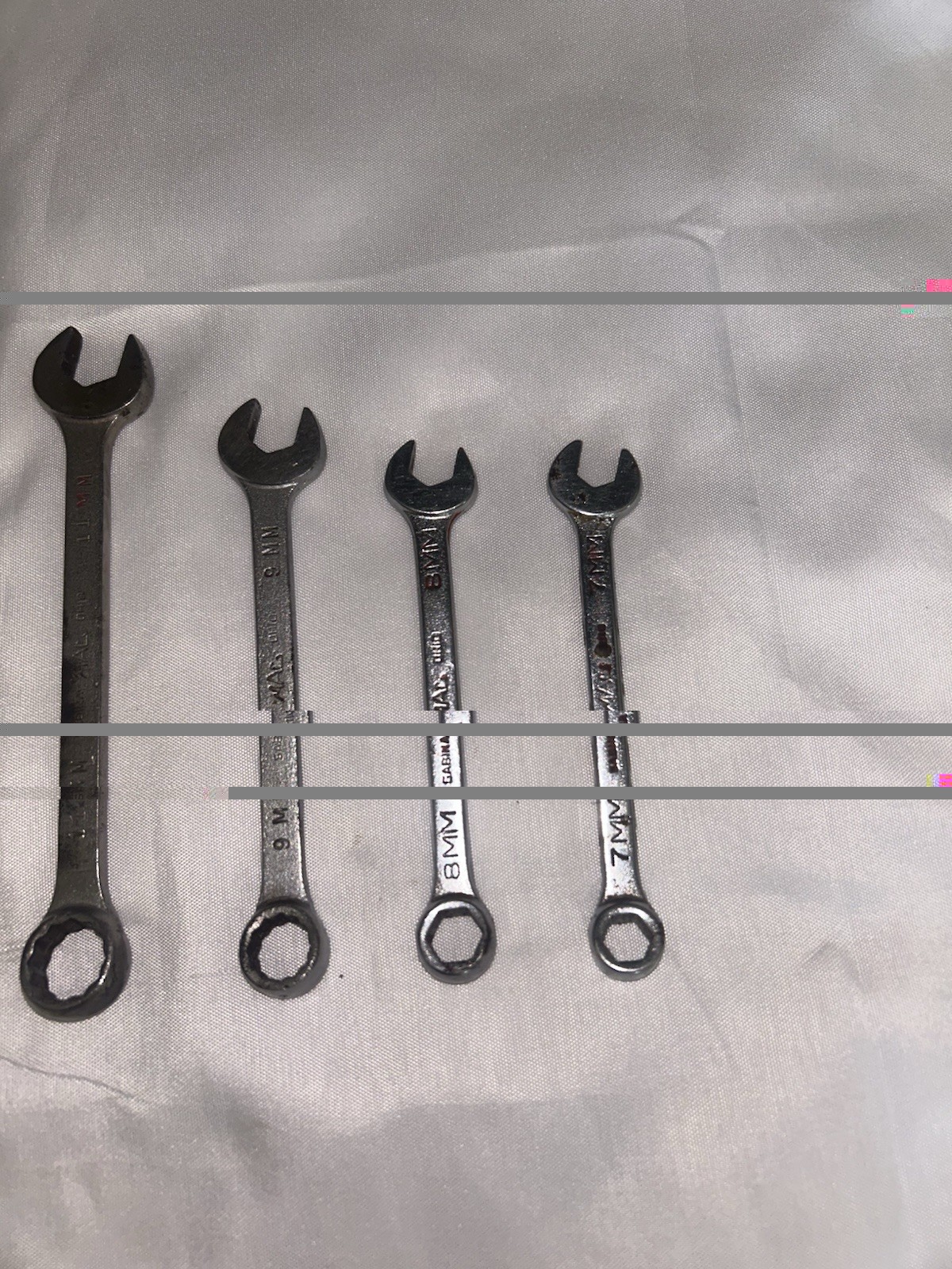 Set Vtg 10 Mac Tools 19 18 17 16 14 12 11 9 8 7 MM Combo Wrench Sabrina Ohio 12p