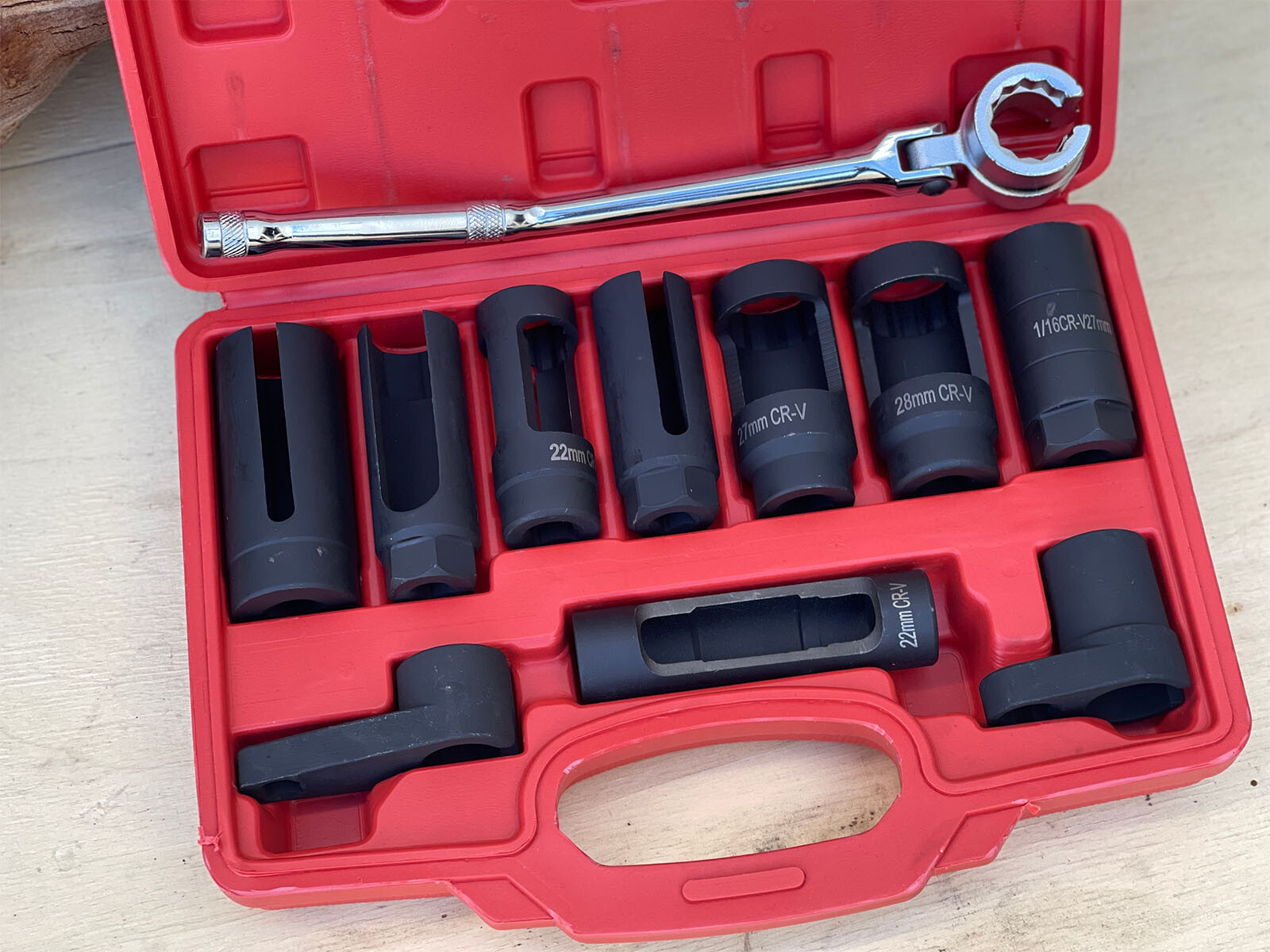 11pcs Oxygen Sensor Sockets Set & 22mm Wrench Vacuum PVS Injector Removal Tool