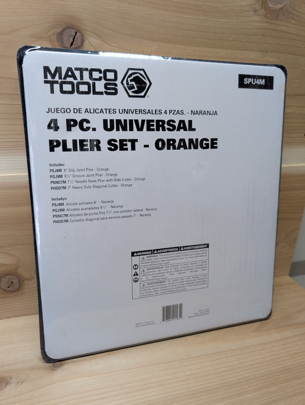 NEW Matco Tools SPU4M 4pc Universal ORANGE GRIP Pliers Set-Sealed
