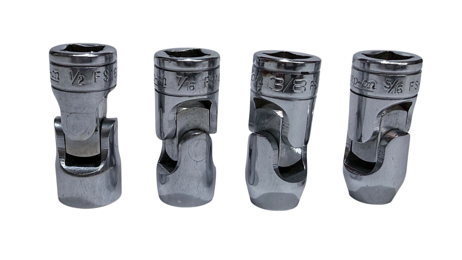 Snap-on 3/8” Drive SAE 6 Point Swivel Socket Set Lot Of 8 FS10-FS24 USA