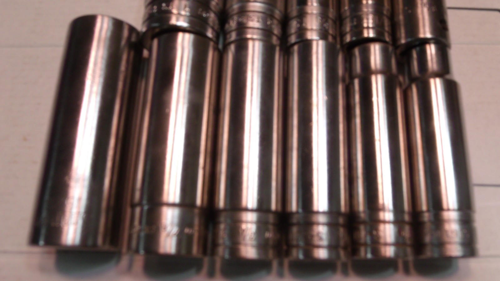 11 «SNAP-ON» U.S.A. 1/2″ DRIVE DEEP SOCKETS(5 ARE 6 POINT AND 6 ARE 12 POINT.)