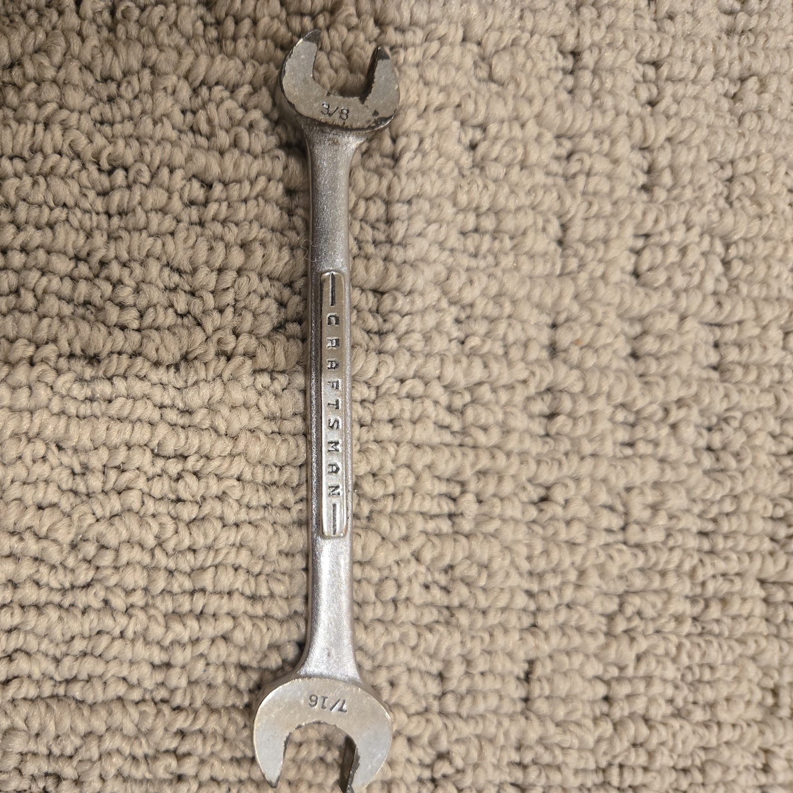 Vintage Craftsman Forged in USA V Series Open End Wrench Nickel 3/8″ 7/16″