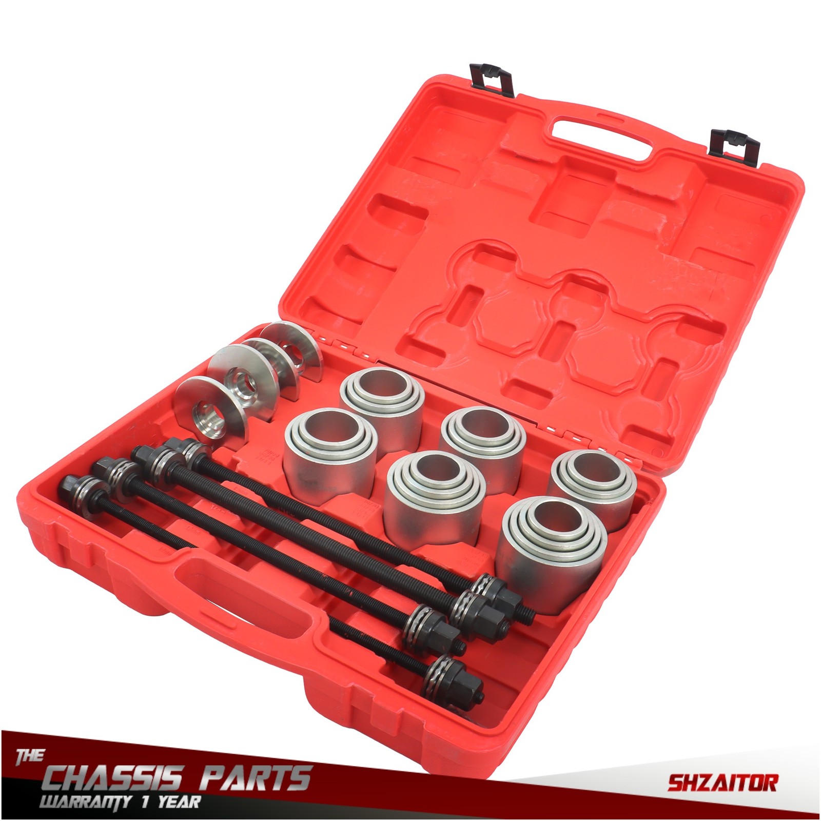28Pcs Universal Press Pull Sleeve Kit Bearing Bushing Removal Installation Tool