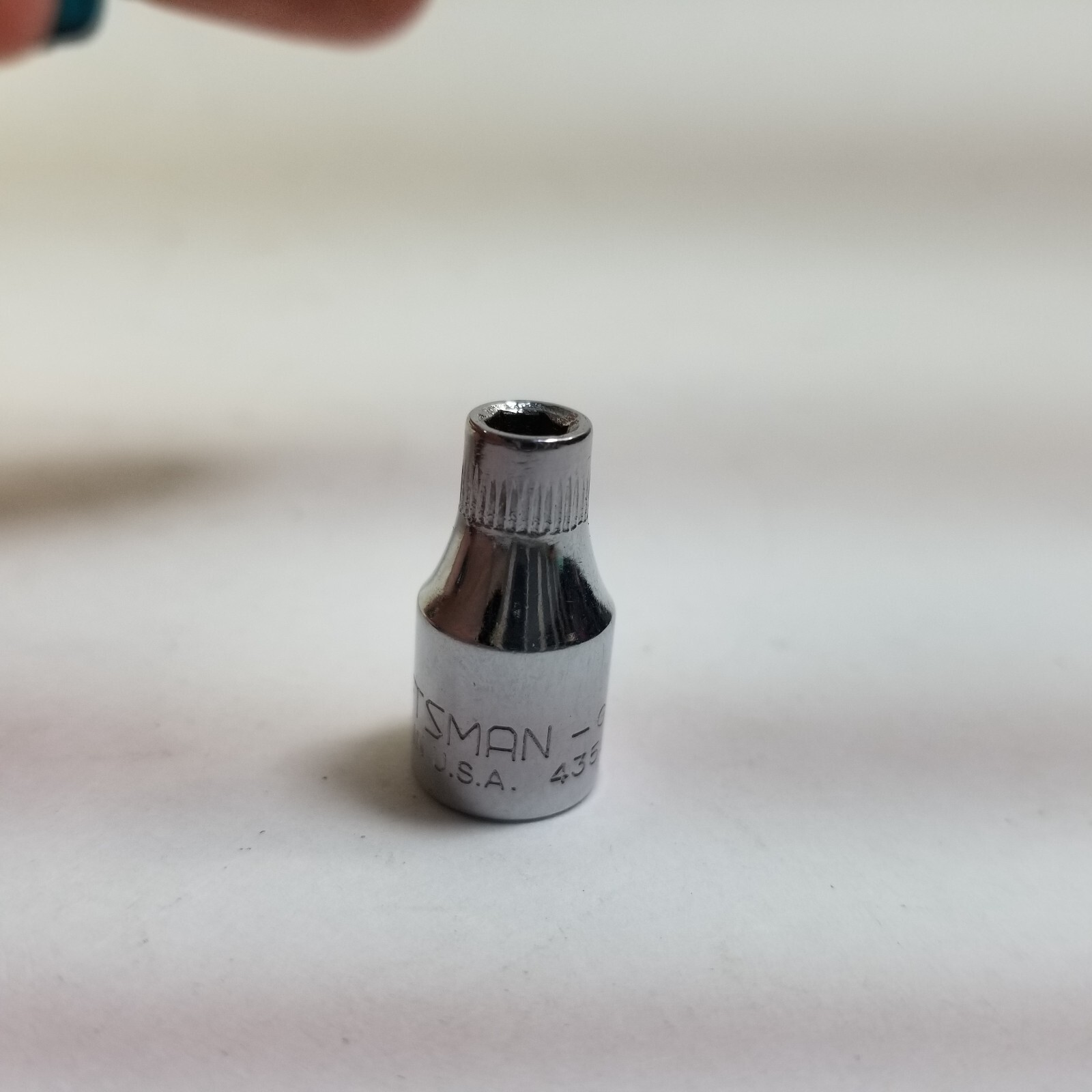 Vintage Craftsman 1/4″ Drive 4MM 6 Pt Shallow Socket G 43505 Top Knurl USA