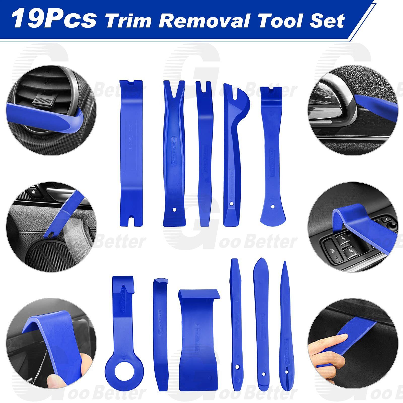 19Pcs Trim Removal Tool Auto Fastener Terminal Remover Tool Clip Pliers Pry Kit