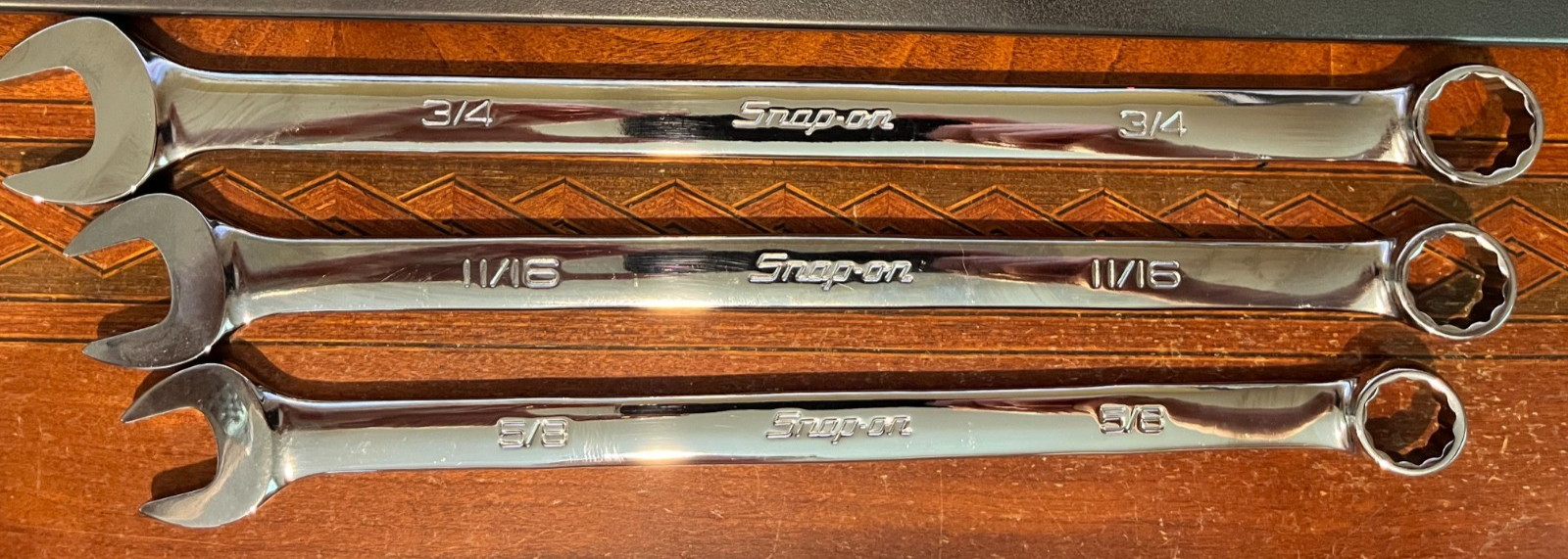 Snap-on OEXL707B Long Combination Wrench Set 7 PC Set 3/8″ – 3/4″ Like New