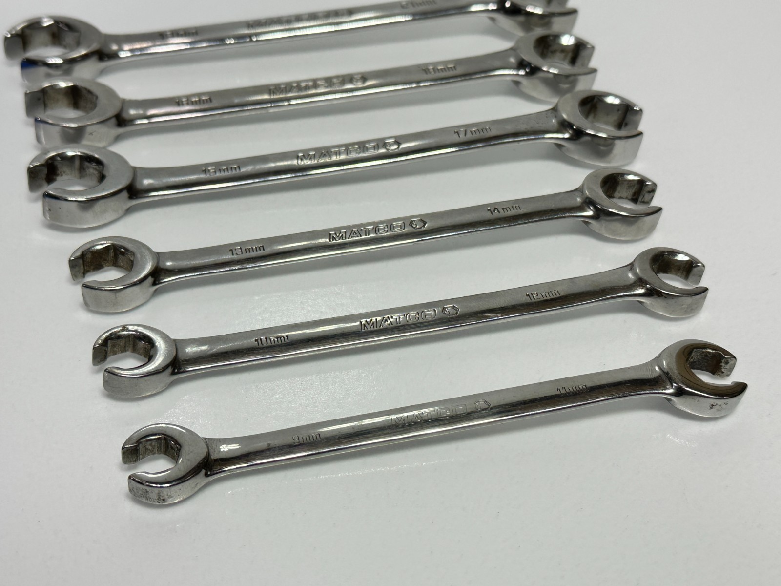 Matco Tools USA Made 6pc Metric 9mm-21mm Flare Nut Line Wrench Set in Pouch Bag
