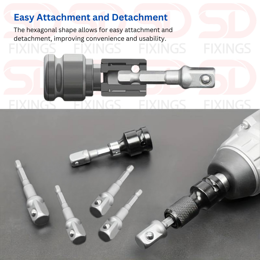 2 x CRV 1/2″ Impact Drill Driver Bit Socket Adapter Hex Shank Extension Bar