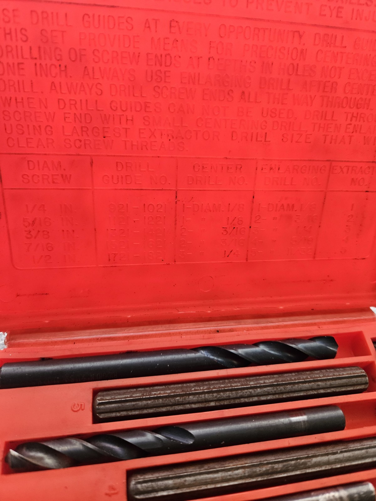 Snap On Blue Point Screw 1020 Extractor Set 1020 Screw Extractor Set