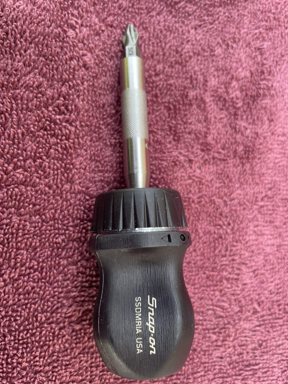 NEW* Snap-on Stubby Ratcheting Screwdriver SSDMR1A *Black HARD HANDLE*