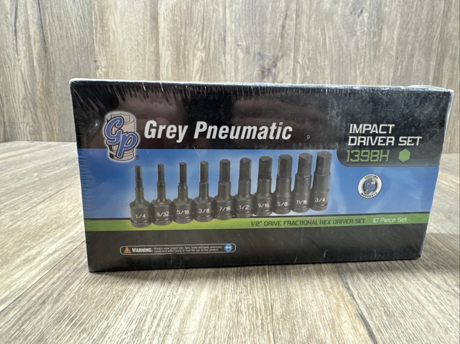 GREY PNEUMATIC 1398H 1/2″ Drive 10 Piece Hex Driver Set NEW