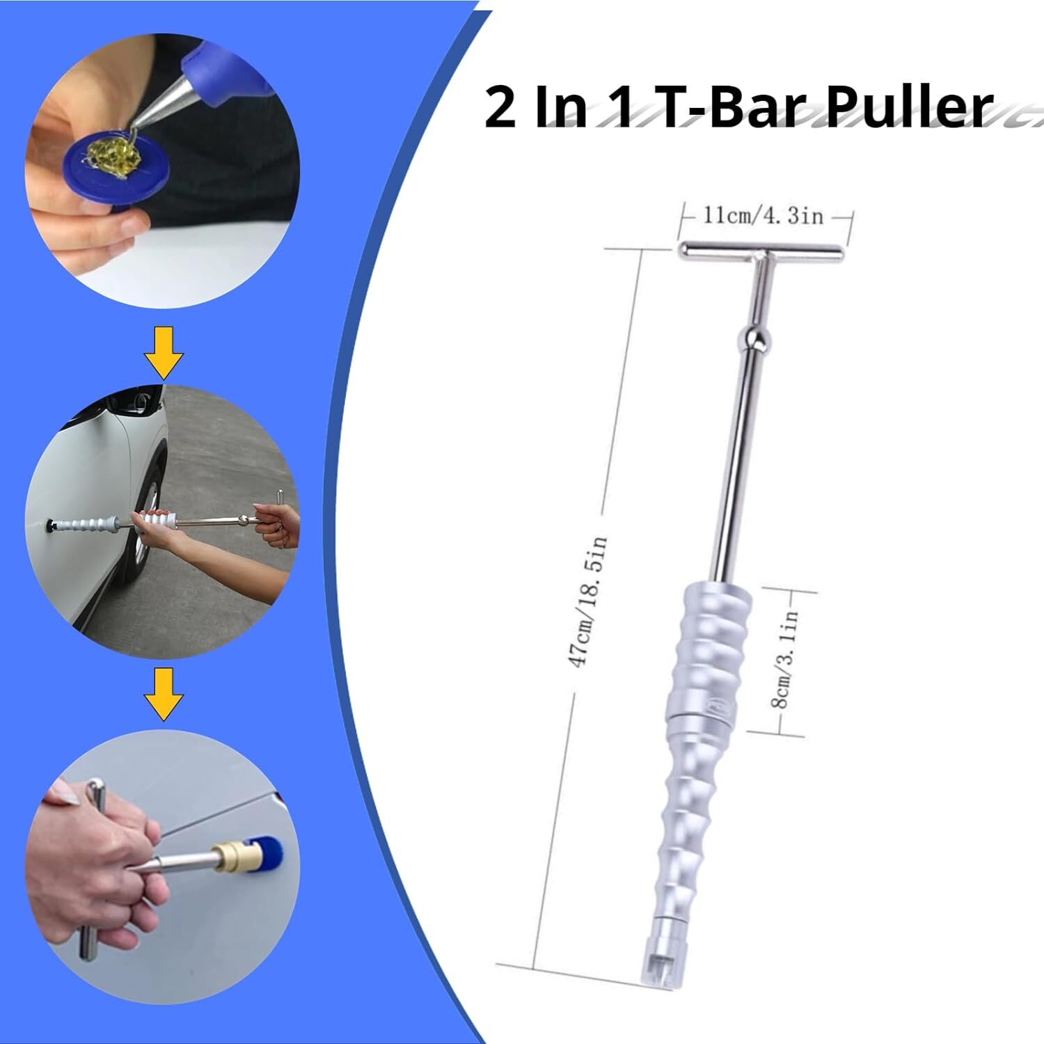 PDR Car Body Dent Puller Bridge Lifter LED Paintless Hail Remover Repair Kit