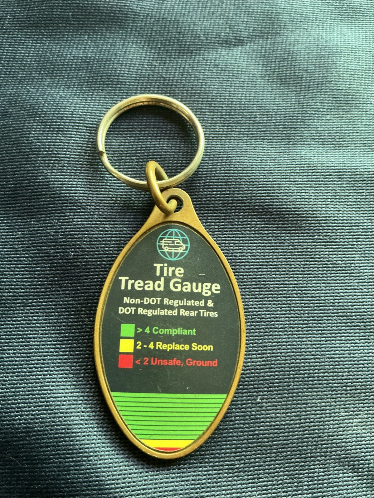 DOT Tire Tread Depth Gauge Measure Tool for Car and Van Round Keychain Inspect