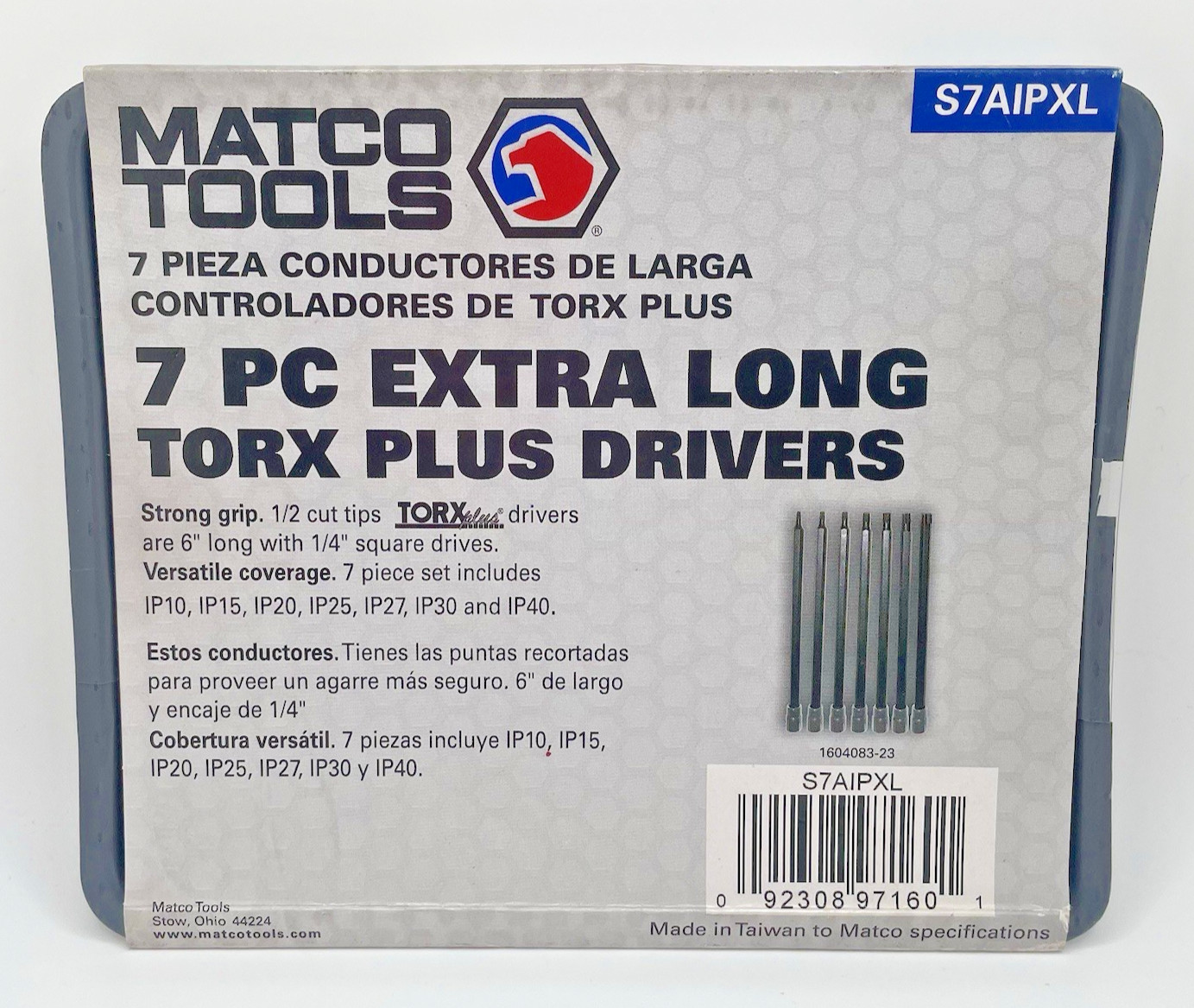 Matco Tools 7pc 1/4″ Drive Extra Long IP10-IP40 Torx Driver Bit Socket Set #T6