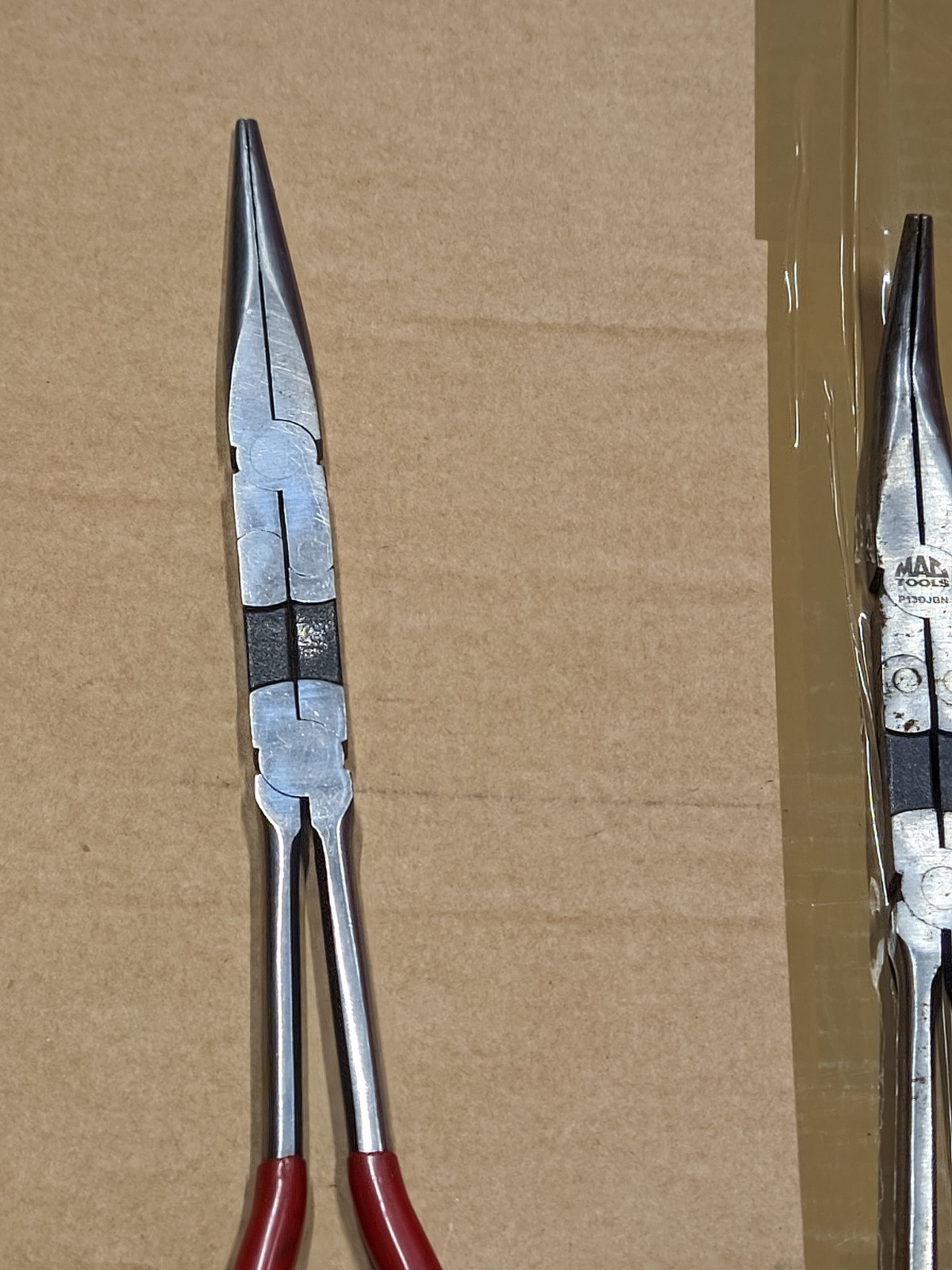 Lot of 3 MAC Tools Long Reach Pliers Needle Nose Duck Straight Bent P13DJDB +