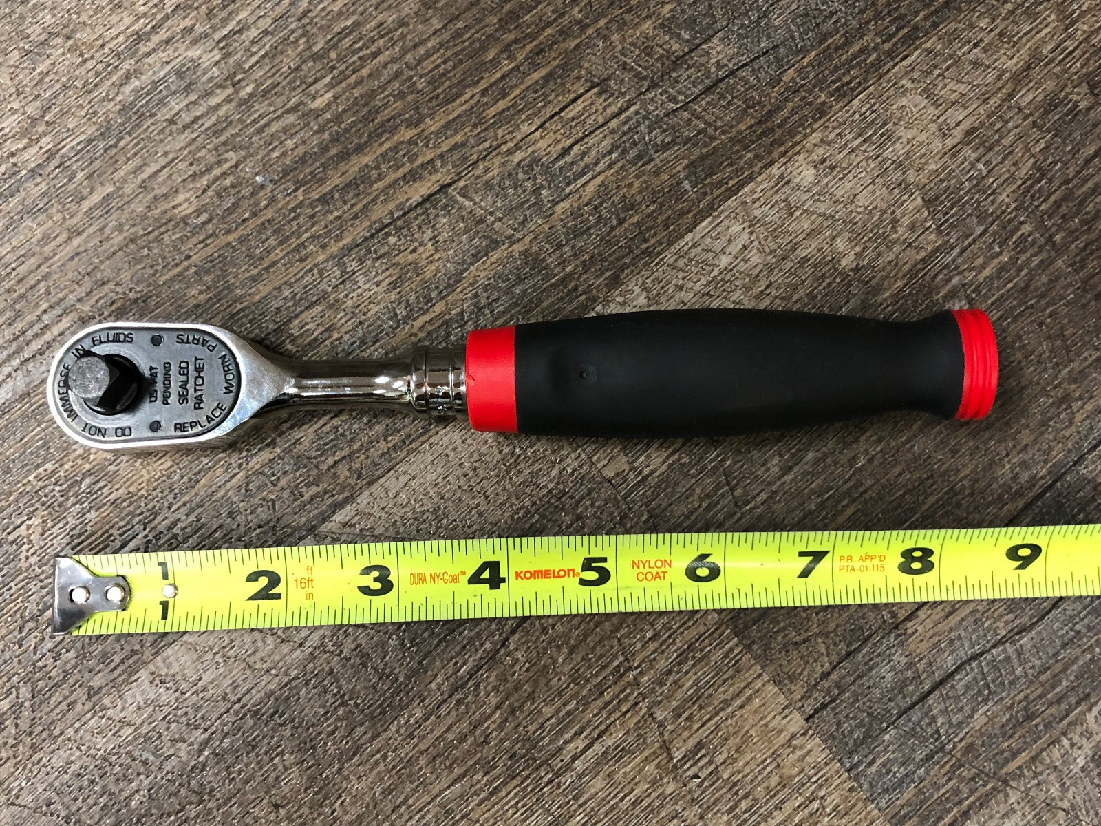 Snap On FH100 3/8″ Dr 100 Tooth Standard Fixed Ratchet Red Soft Grip FAST Ship!