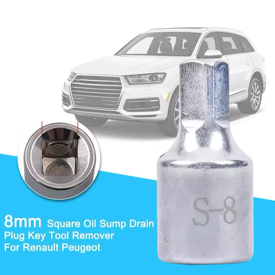 8MM Square Oil Sump Drain Plug Key Tool Remover for Renault Citroen Peugeot