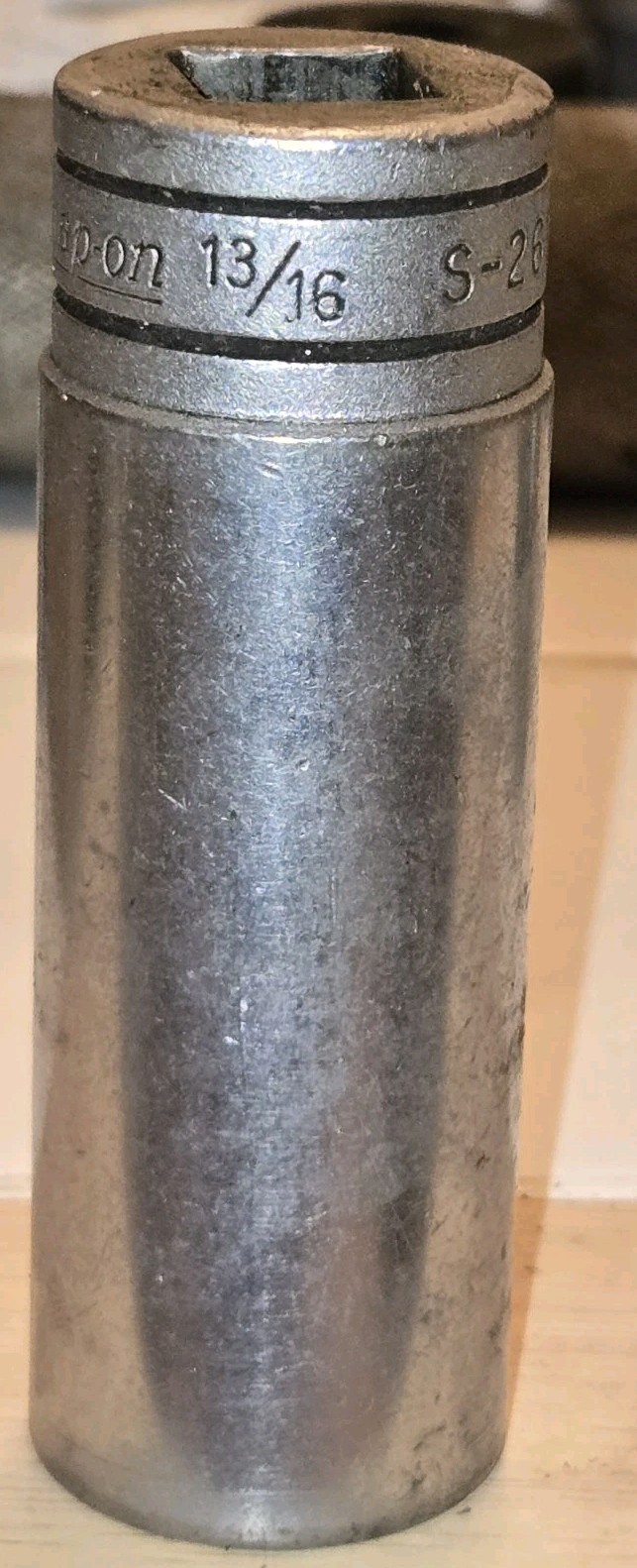 Snap On Tools S261 1/2 Dr 12Pt SAE 13/16 Flank Dr Chrome Deep Socket USA VTG Old