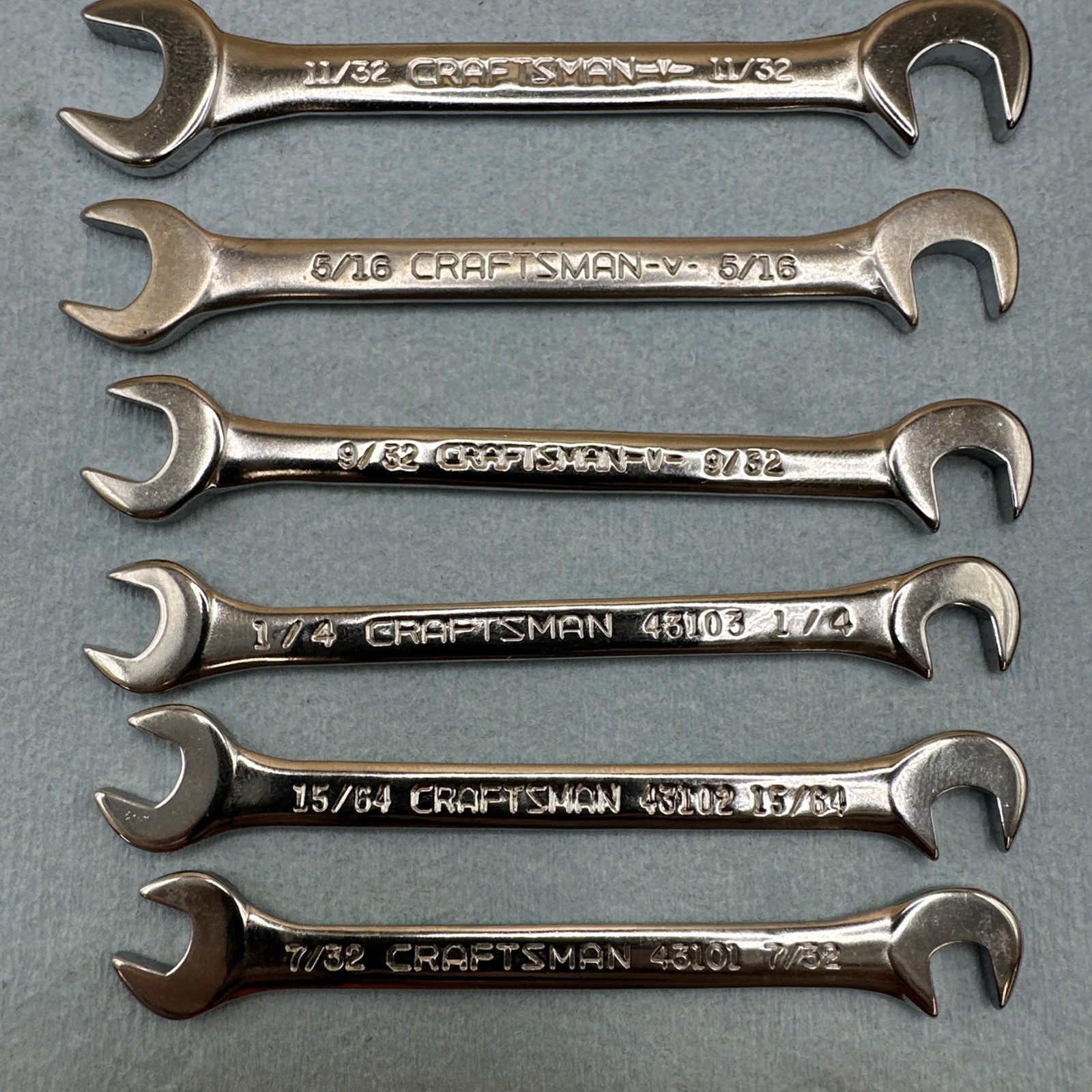 Craftsman USA 4306 8 Pc Angled Open End Ignition Wrench Set 7/32″-7/16″ SAE