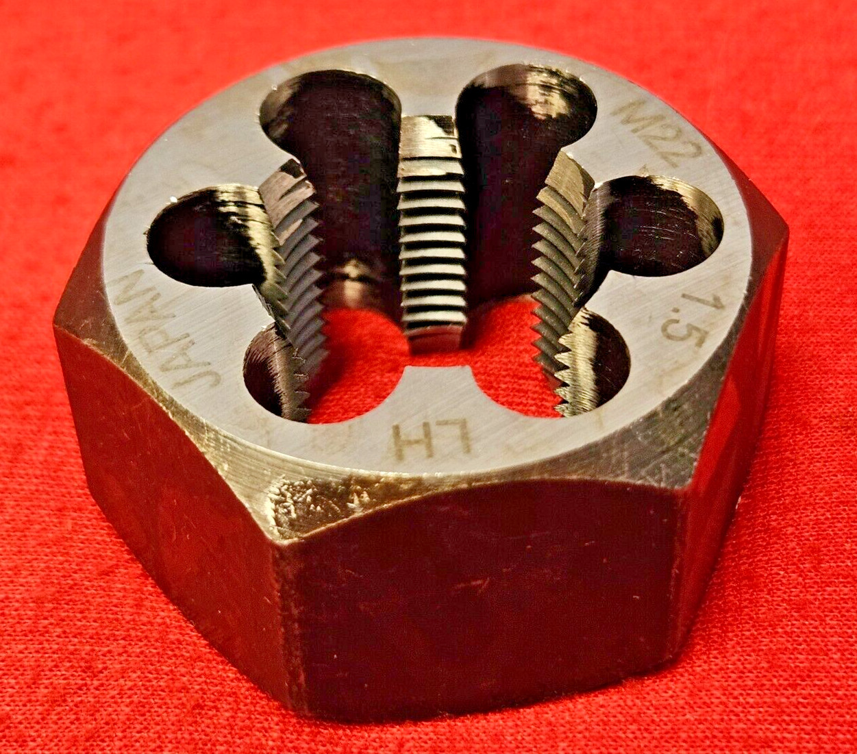 M22 X 1.5 22MM LEFT HAND x 1.6″ Hex Rethread Die Alfa MHD70777L CS LH Metric