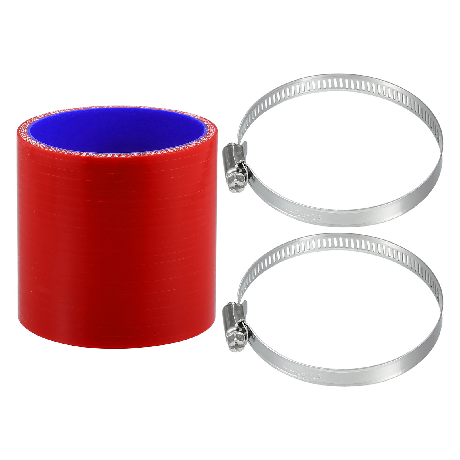 1 Set 68mm 2.68″ ID 76mm 2.99″ Length 0° Red Blue Silicone Car Tube
