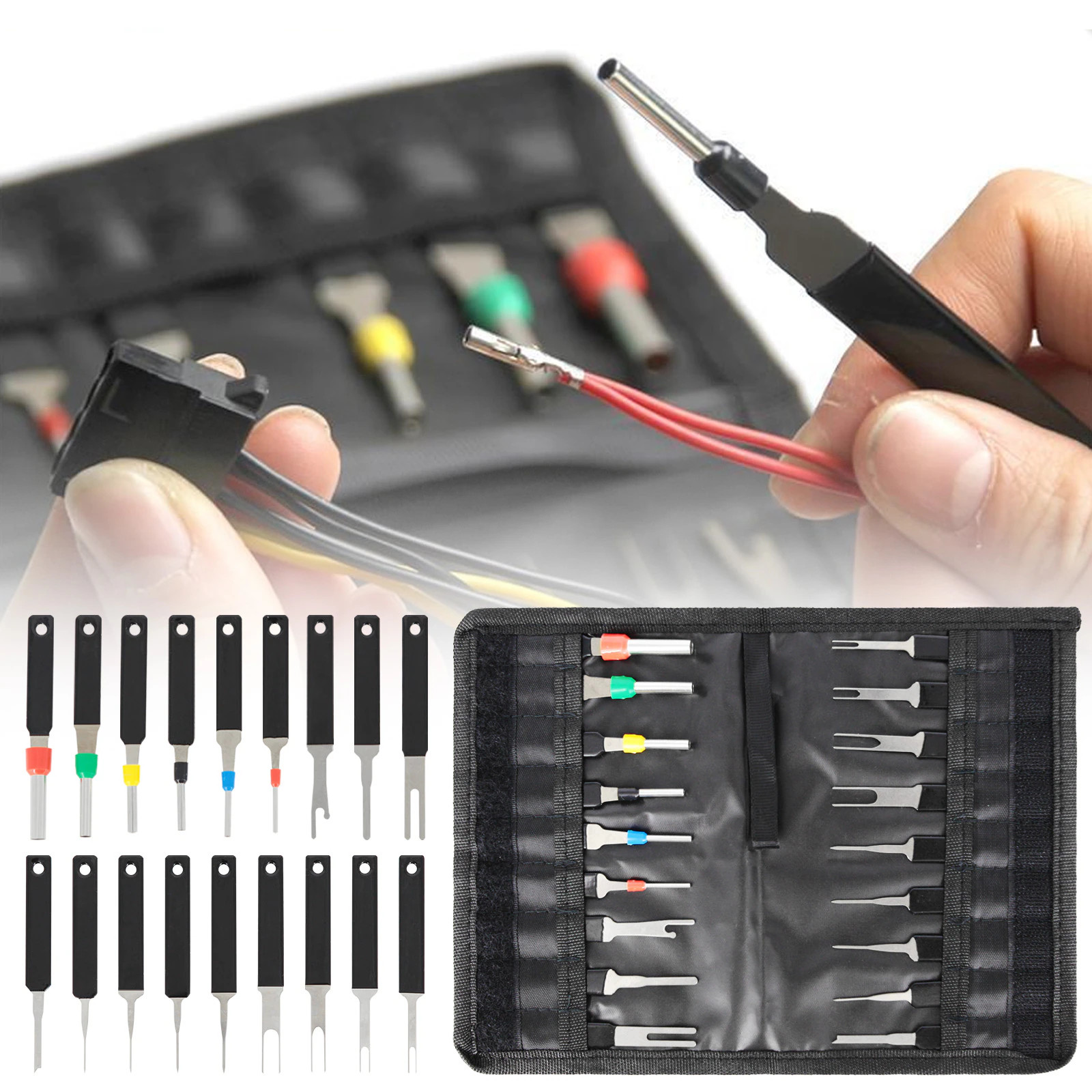 18Pcs Heavy Duty Thick Car Terminal Removal Kit Wire Connector Pin Release Tool
