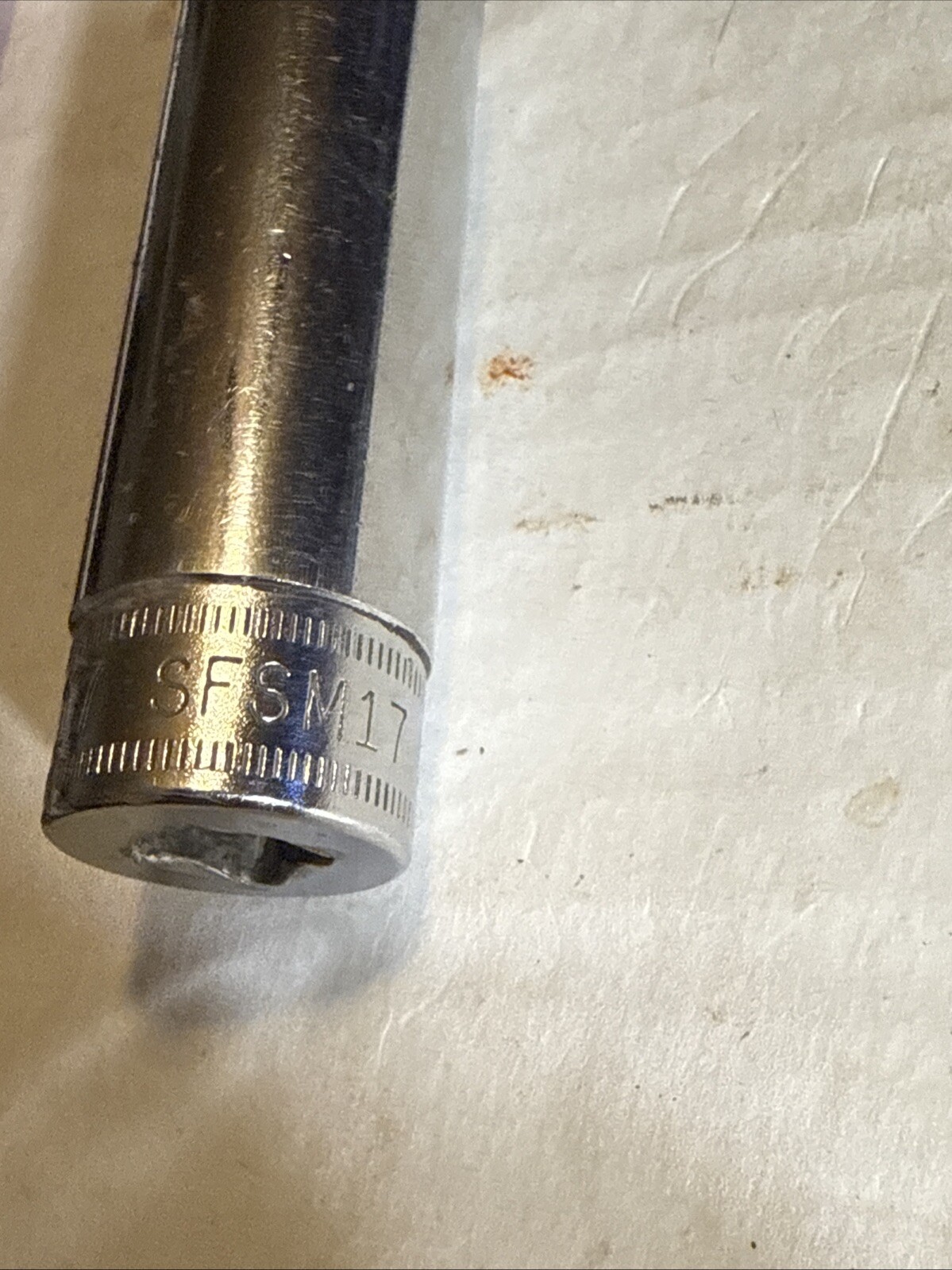 Snap-On sfsm17 17mm metric 3/8″ drive 6 point deep chrome socket