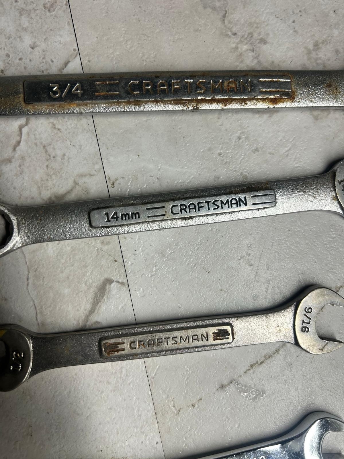 Craftsman Wrench Lot SAE Metric Combination Mixed Sizes Mechanics Tools