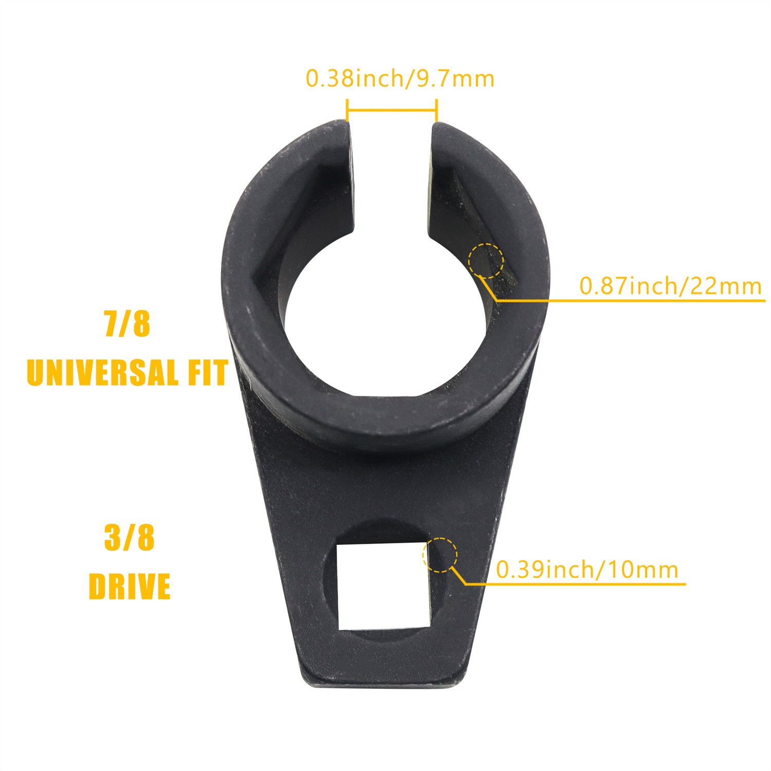 7/8-Inch 22mm Offset Oxygen O2 Sensor Socket Wrench Removal Tool Drive 3/8″ US
