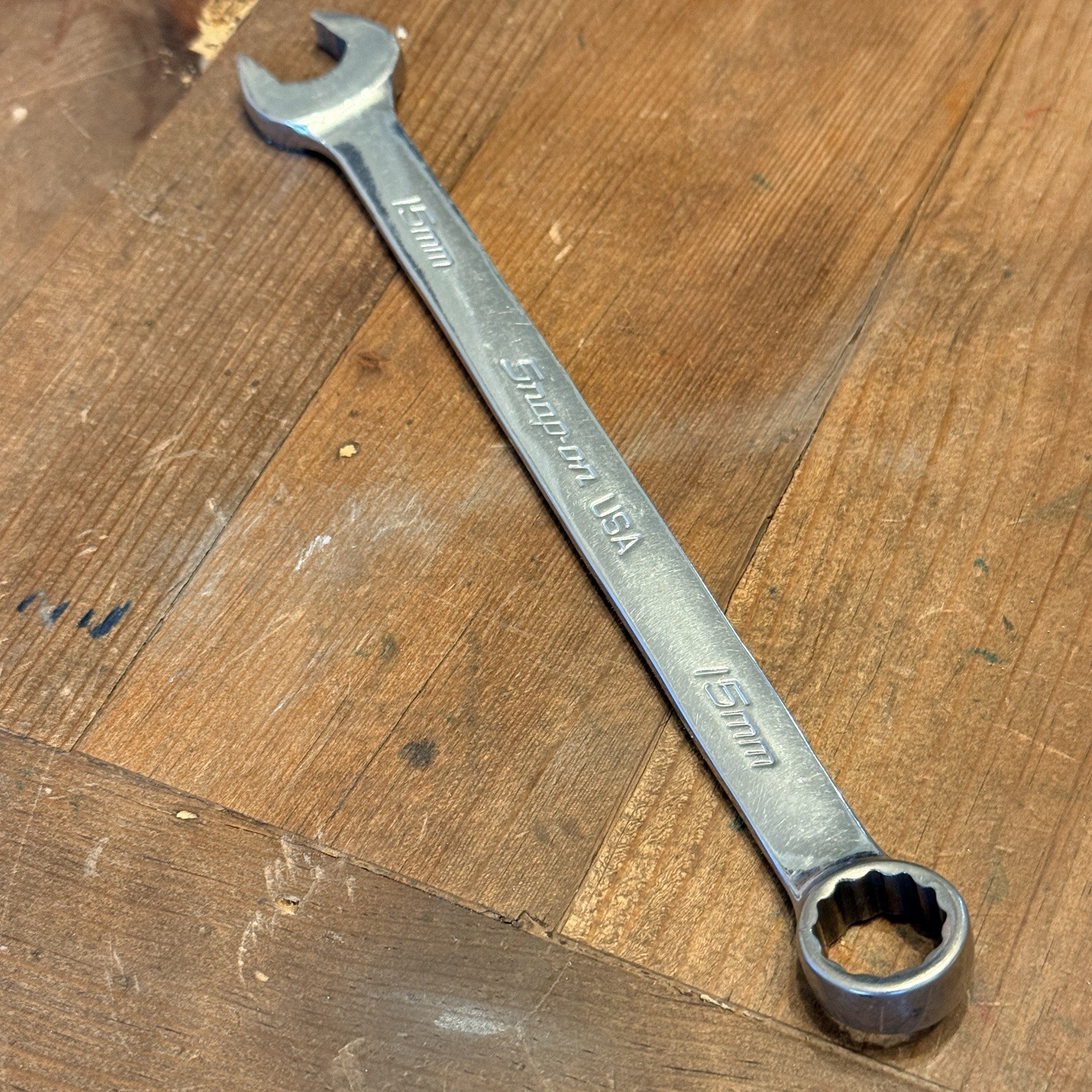 Snap-on Tools 15mm Flank Drive Plus 12 Pt Combination Wrench SOEXM15 USA