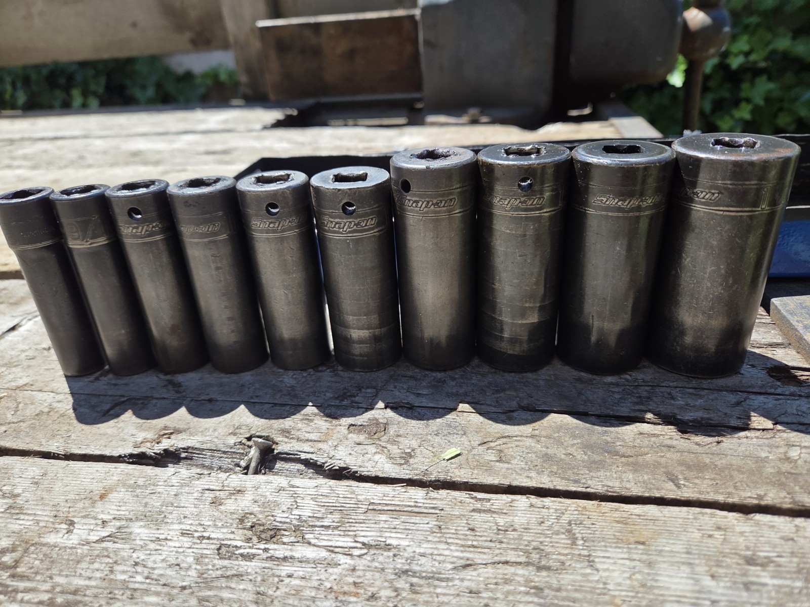 Snap On 1/2 Deep Impact Socket Set Sae 9 Pc + 1 1/8