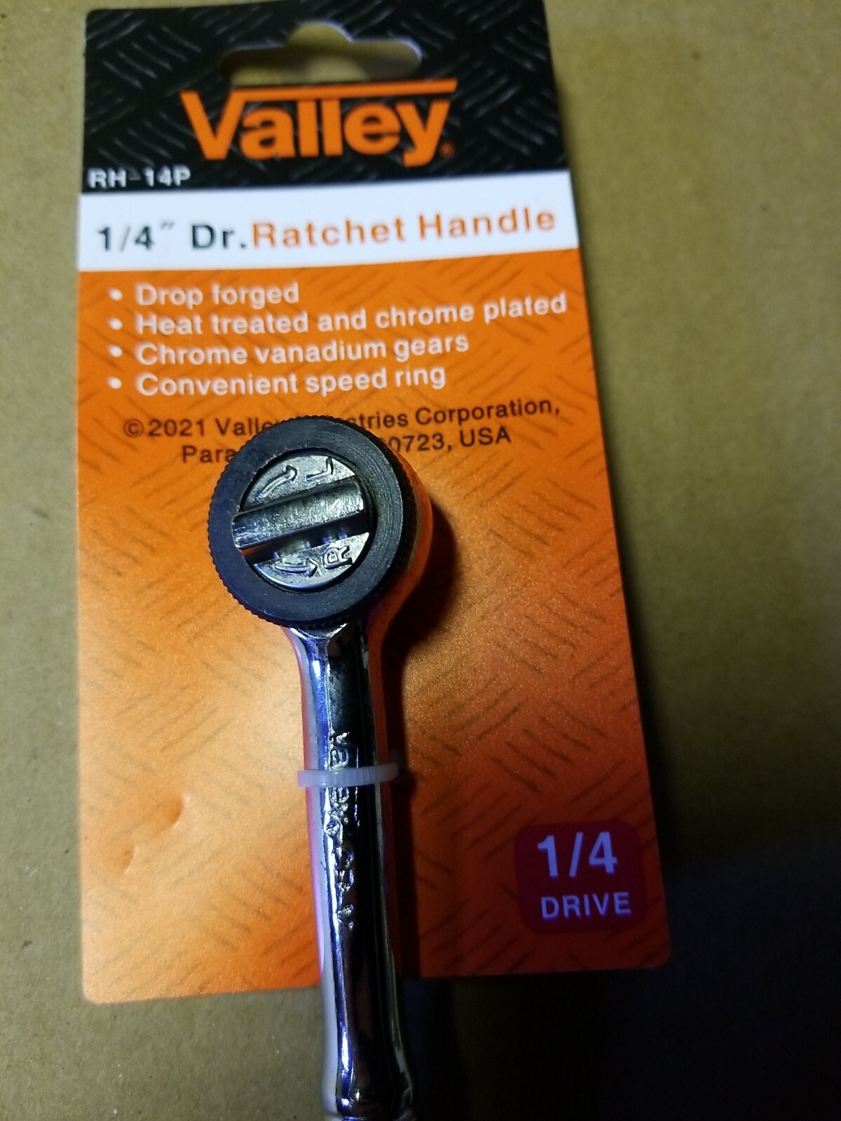 Valley Tools 1/4″ Dr. Ratchet Handle With Convenient Speed Ring RH-14P