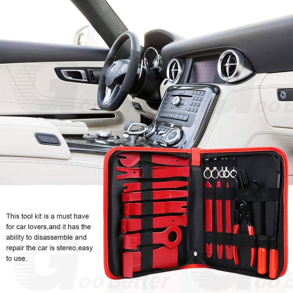 19pcs Car Trim Removal Tool Kit Radio Hand Pry Panel Door Interior Clip Plastic