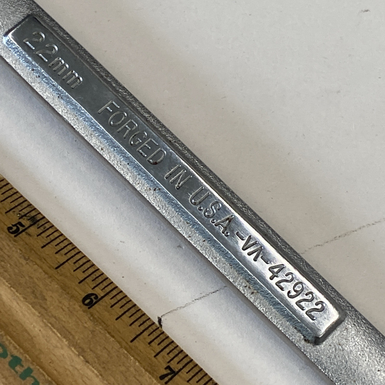 Craftsman USA 42922 V^- Series 22 mm Combination Wrench New Old Stock! M0905