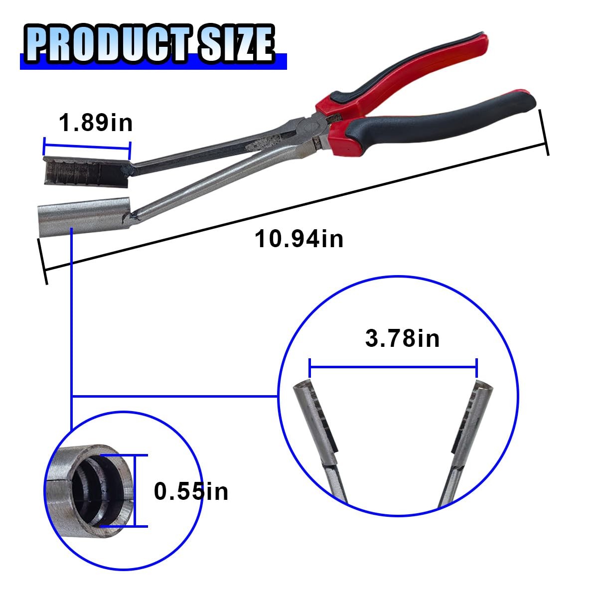 Car Spark Plug Wire Removal Pliers Tool, 11 Inch Sleeve, Black+red+silver