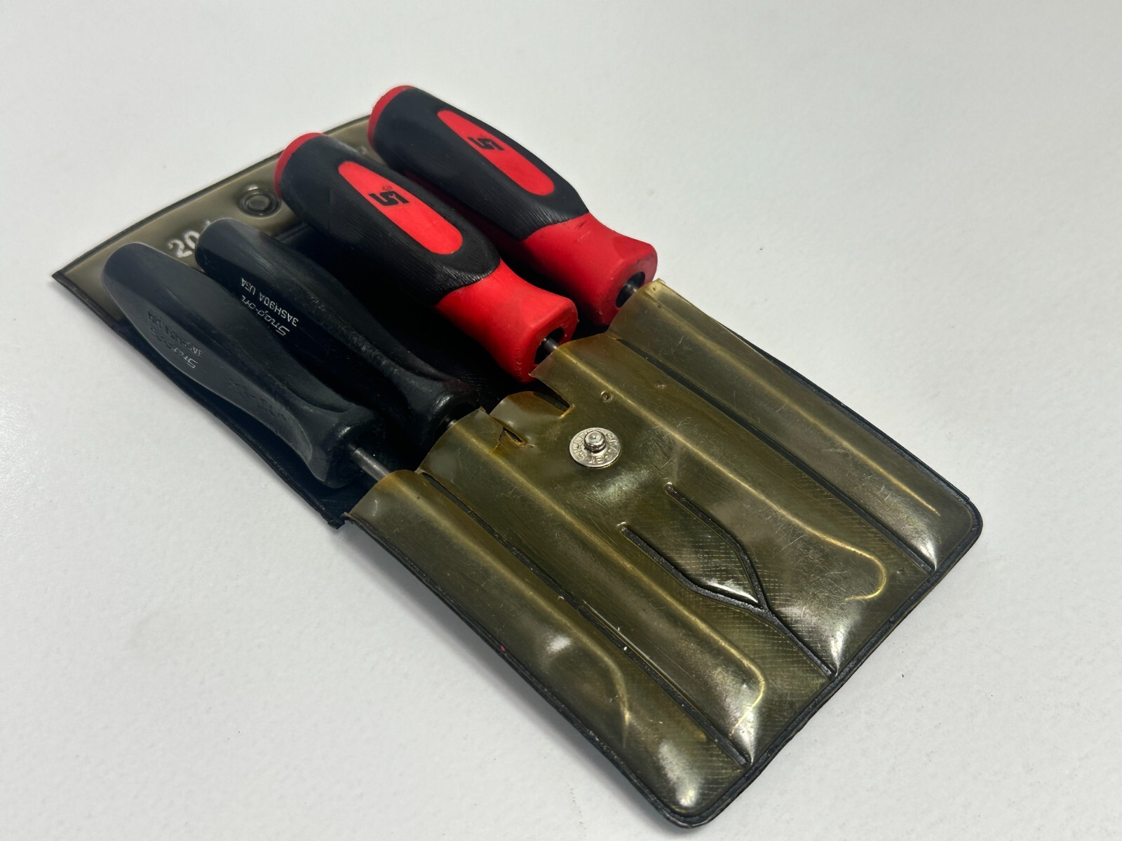 Snap On Tools USA 4pc Black Hard Handle / Red Soft Mini Pick Set w/Pouch ASA204