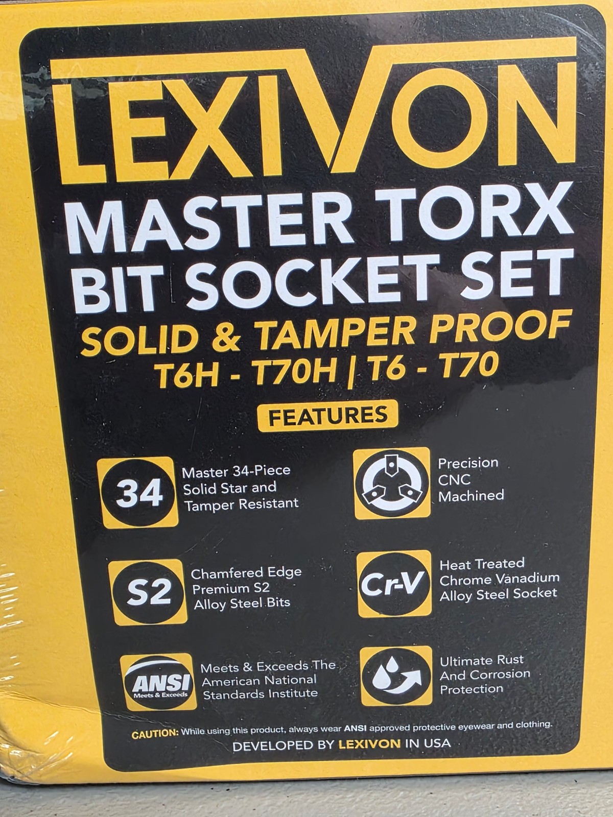 Lexivon Master Torx Bit Socket Set -Solid & Tamper Proof, T6H-T70H/T6-T70 Sealed