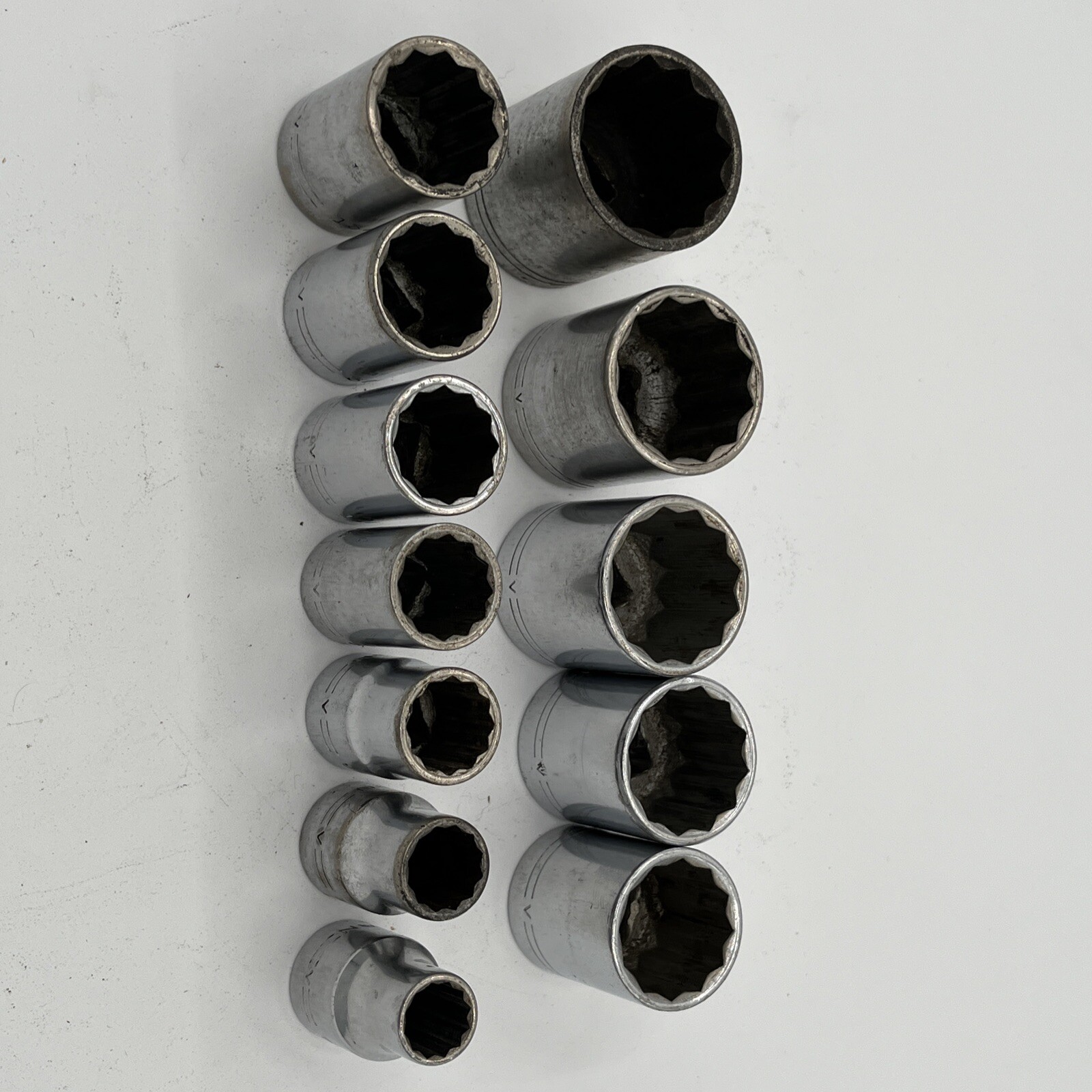 Craftsman 12 Socket Set 1/2″ Drive 12-Point =V= Series USA Made 7/16 to 1 1/8”