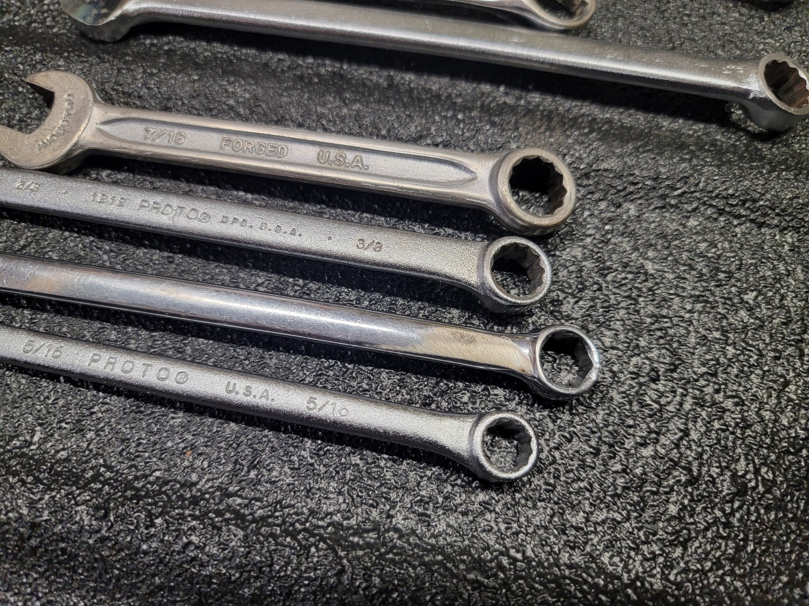 Vintage USA SAE combination wrench lot Proto Bonney K-D Indestro 8 Piece