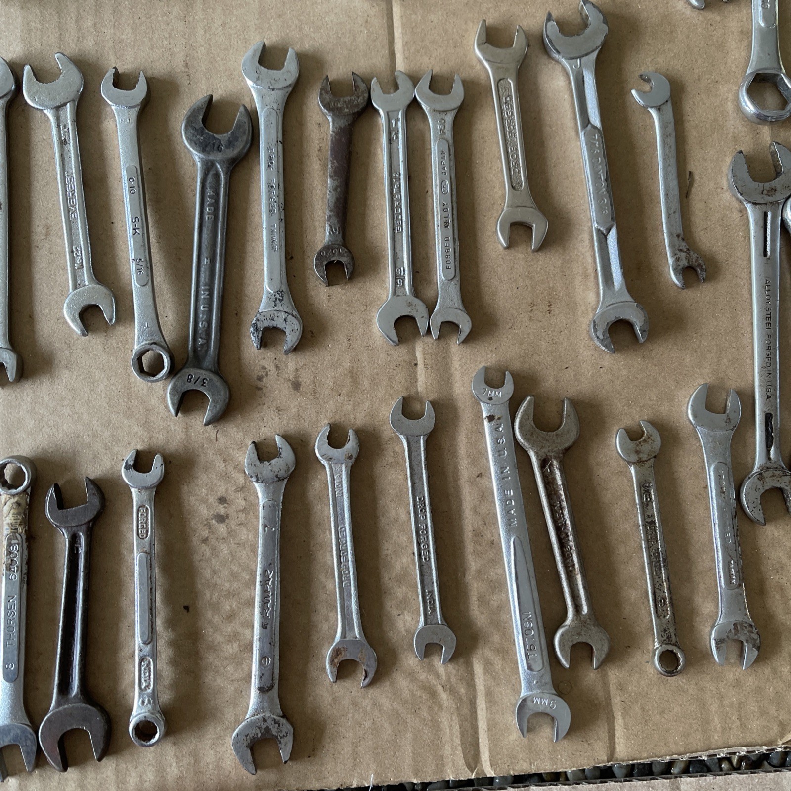 Lot of 120 + Mixed Vintage Combination & Open Box End Wrenches Sockets Tools