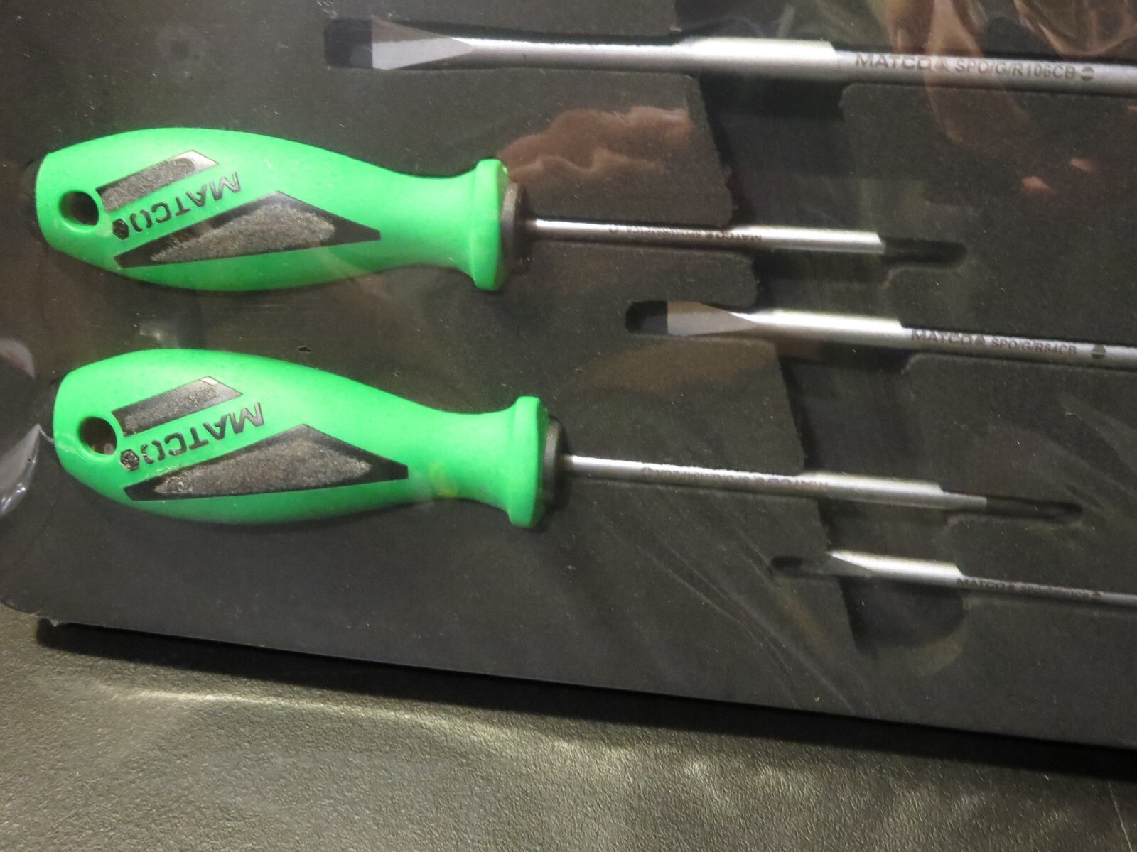 Matco 5pc. Screwdriver Set SSPCG5CA Green with form fit tray , New