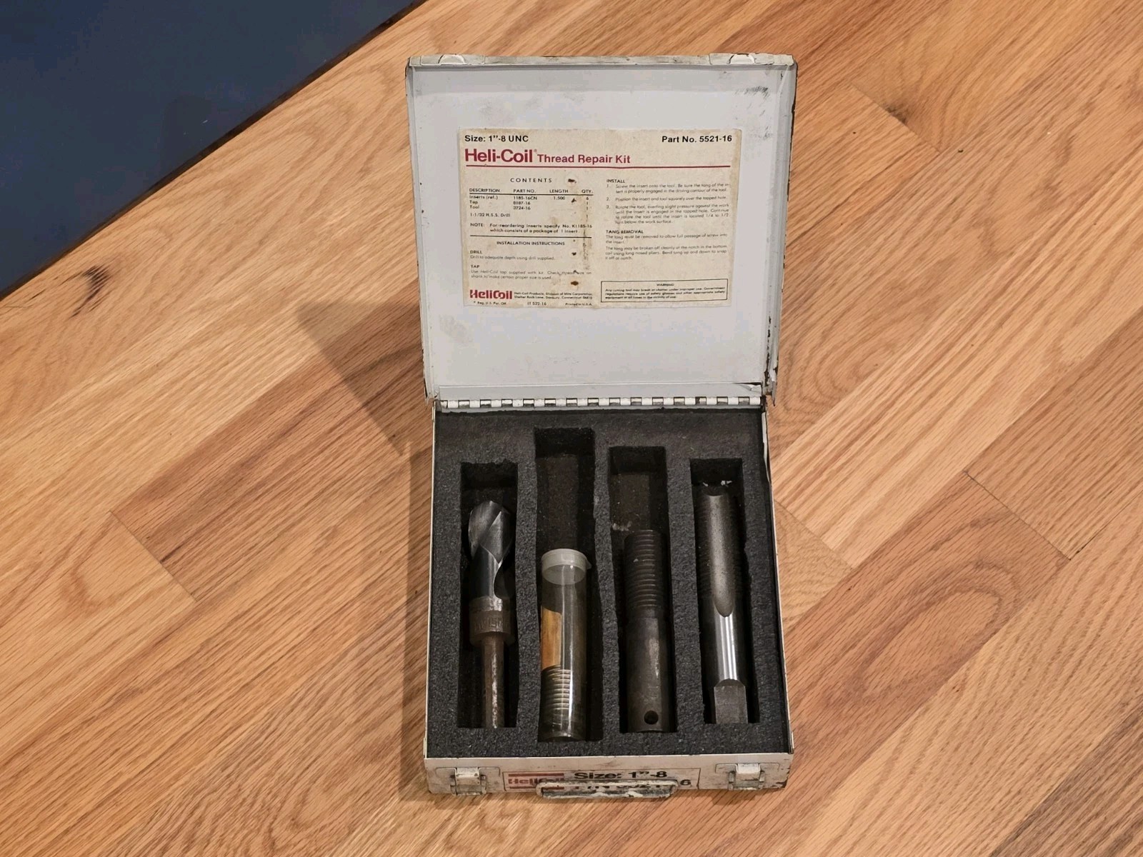 HELI-COIL Thread Repair Kit 1″-8 Thread size 5521-16 Machinist Tool