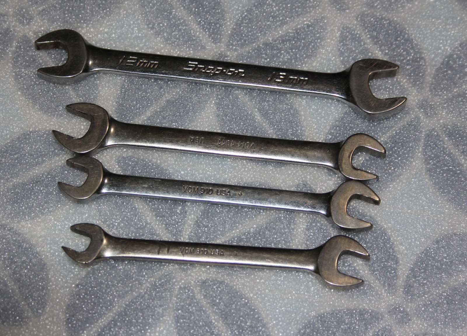 4-Snap On VOM1213B, VOM1011, VOM810, VOM910 Double Open Ended Wrenches Metric