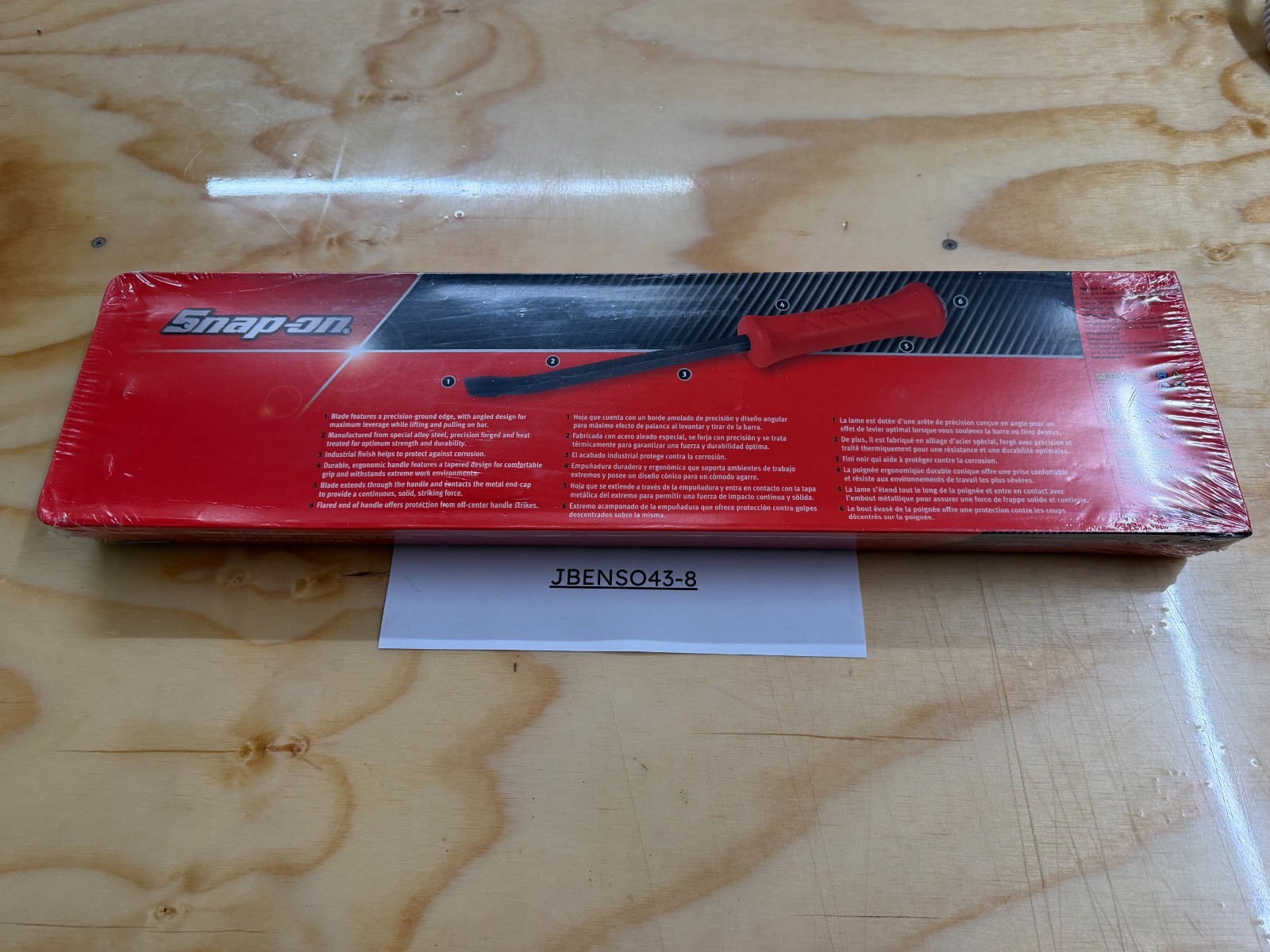Snap-on Tools USA NEW 4pc RED Hard Grip Striking Prybar Set SPBS704AR
