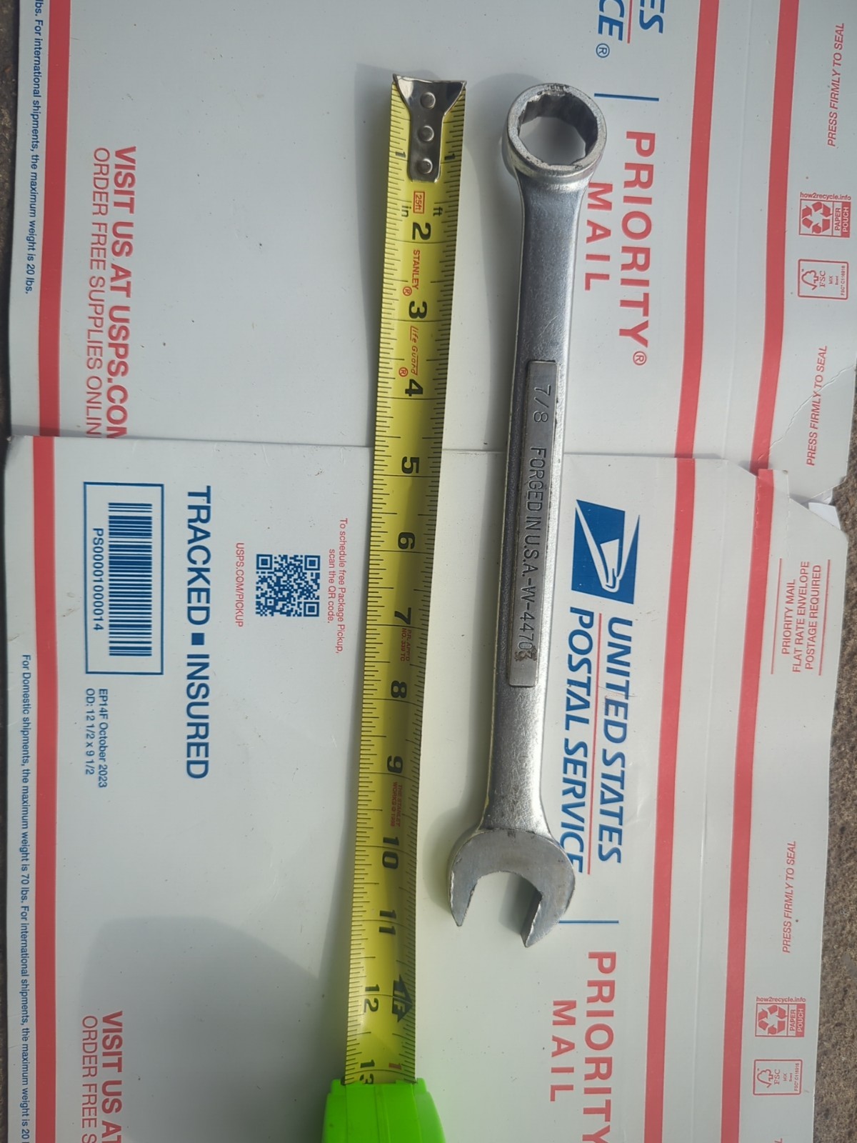 Craftsman 7/8 Inch Combination Wrench W 44703 Vintage USA